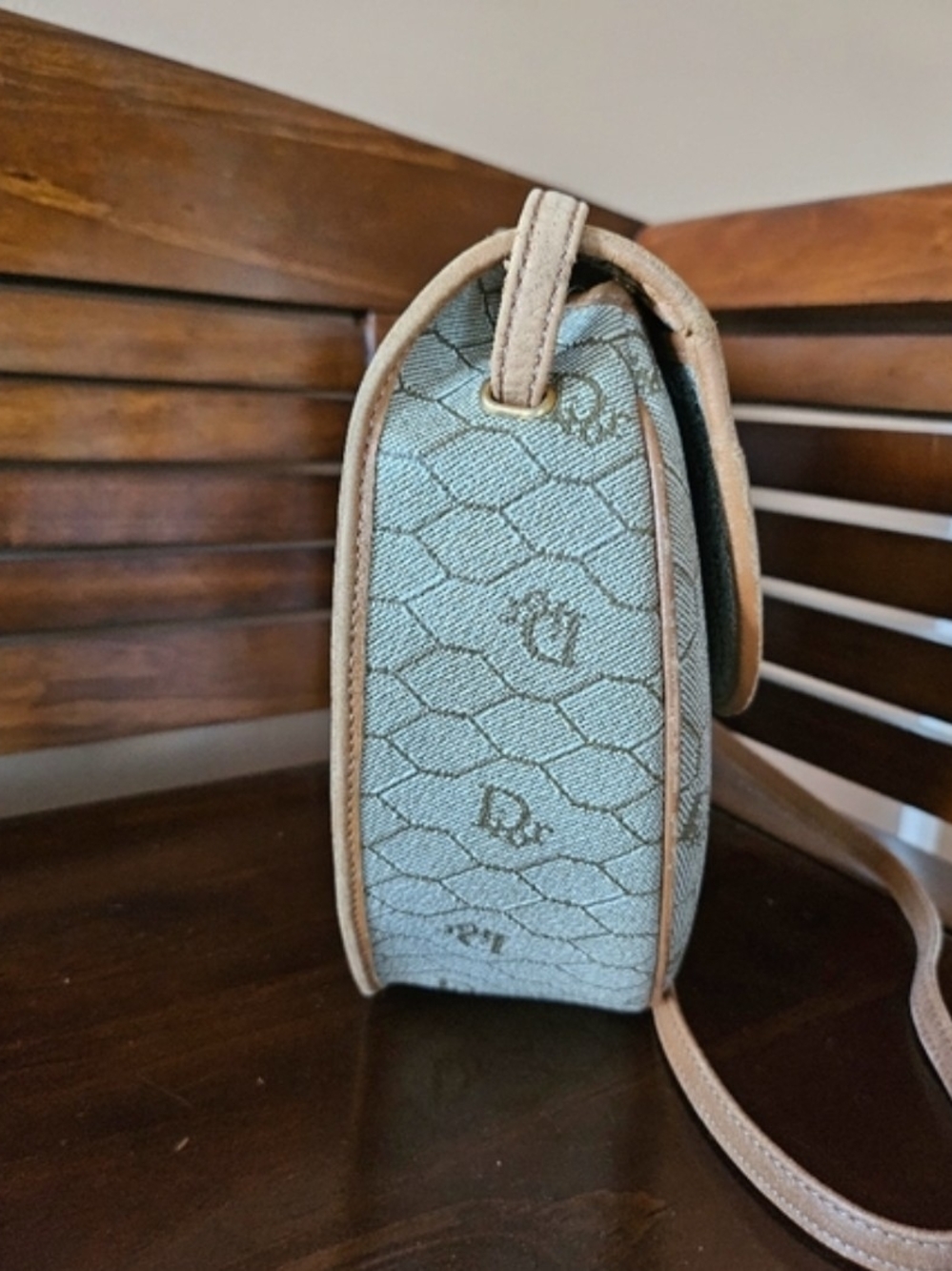 Dior Beige Monogram Saddle Crossbody with Tan Trim EUC - Picture 3 of 14
